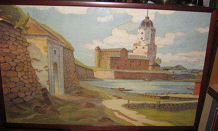 Выборг. Замок. Редкая литография  1928 г. 